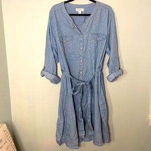 3x maternity chambray button up dress
